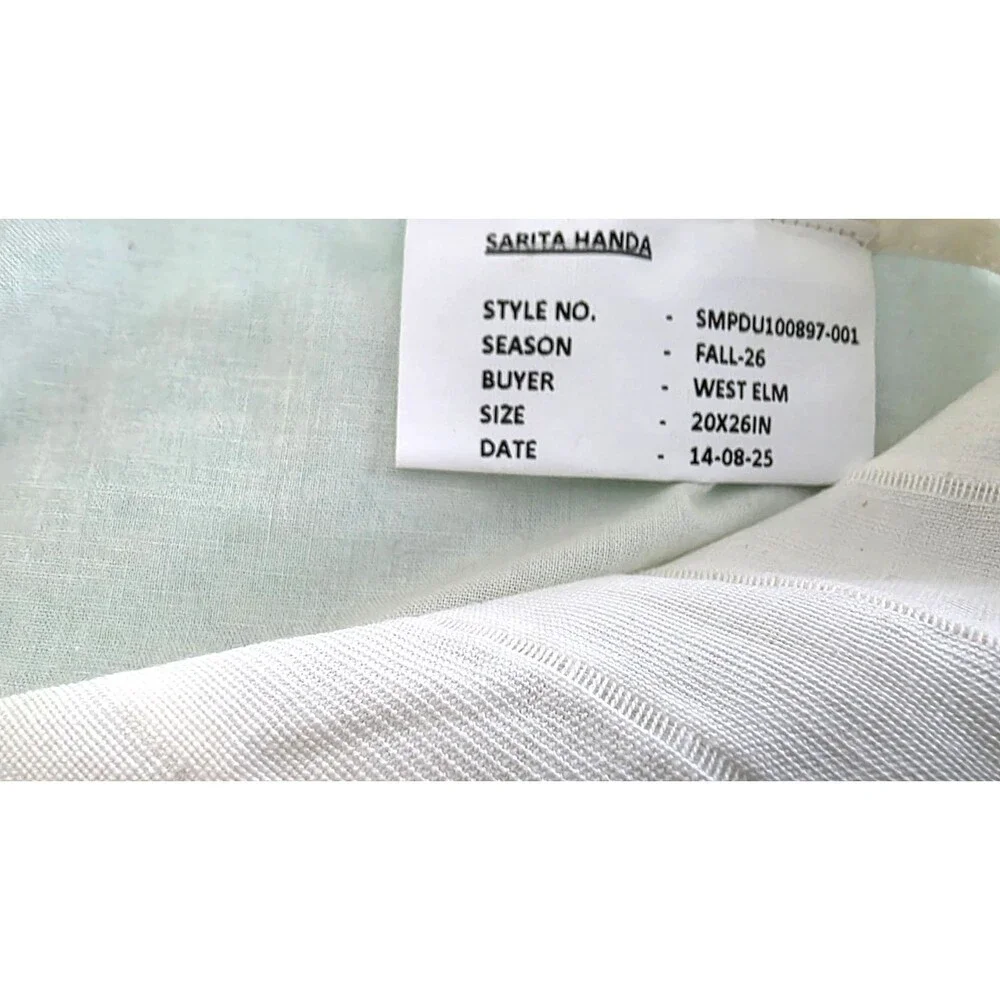 West Elm Pair Cotton Ribbed Cotton Cream Pillow Covers 20x26  NWT